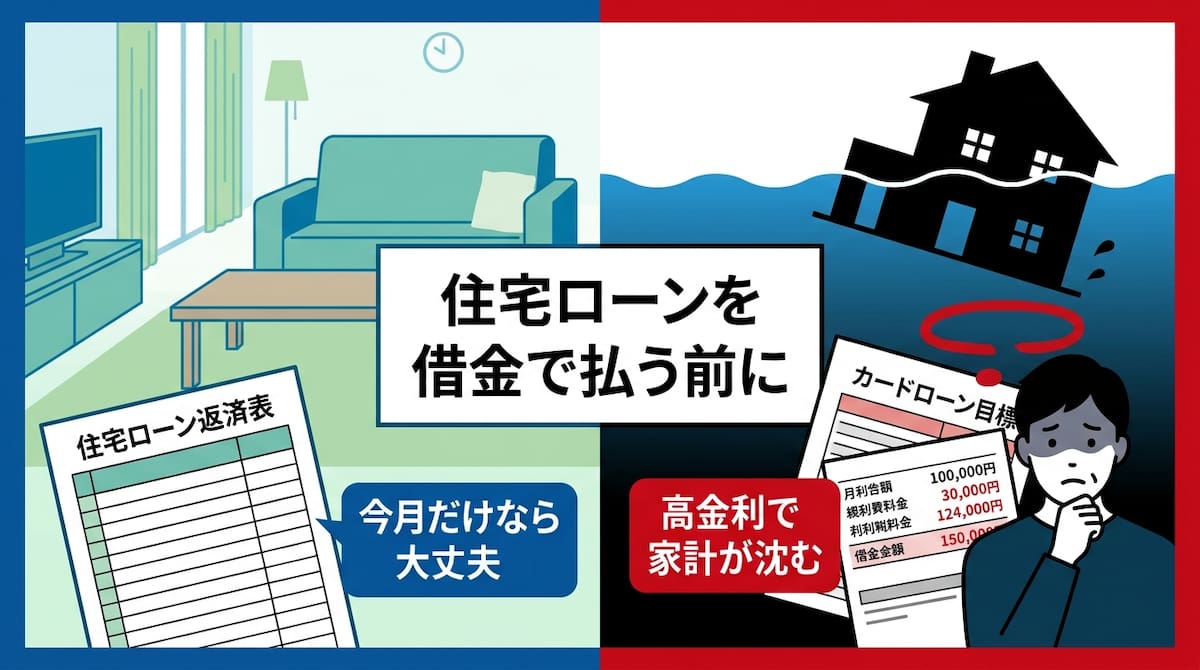 変動金利上昇で住宅ローン返済が苦しくなりカードローンに頼る危険性